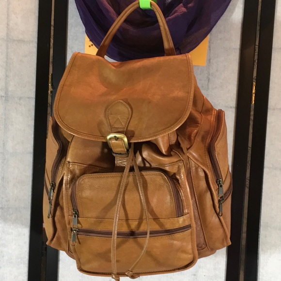 boulder ridge leather backpack